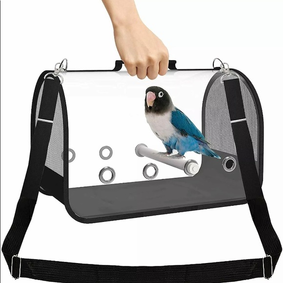 Final Sale Portable Bird Carrier Travel Cage Pet Mesh Folding Breathable Bag M - Picture 3 of 13